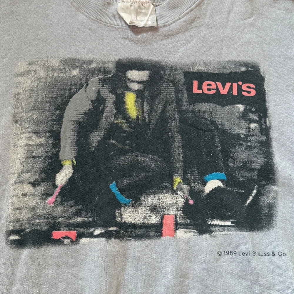 1989 Levi’s Vintage Street Fleece Crewneck Sweater Levi Strauss - Picture 2 of 10